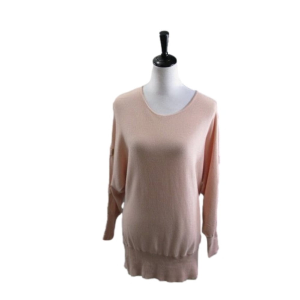 JM Collection Peach Lightweight Long Sleeve Design Size Medium